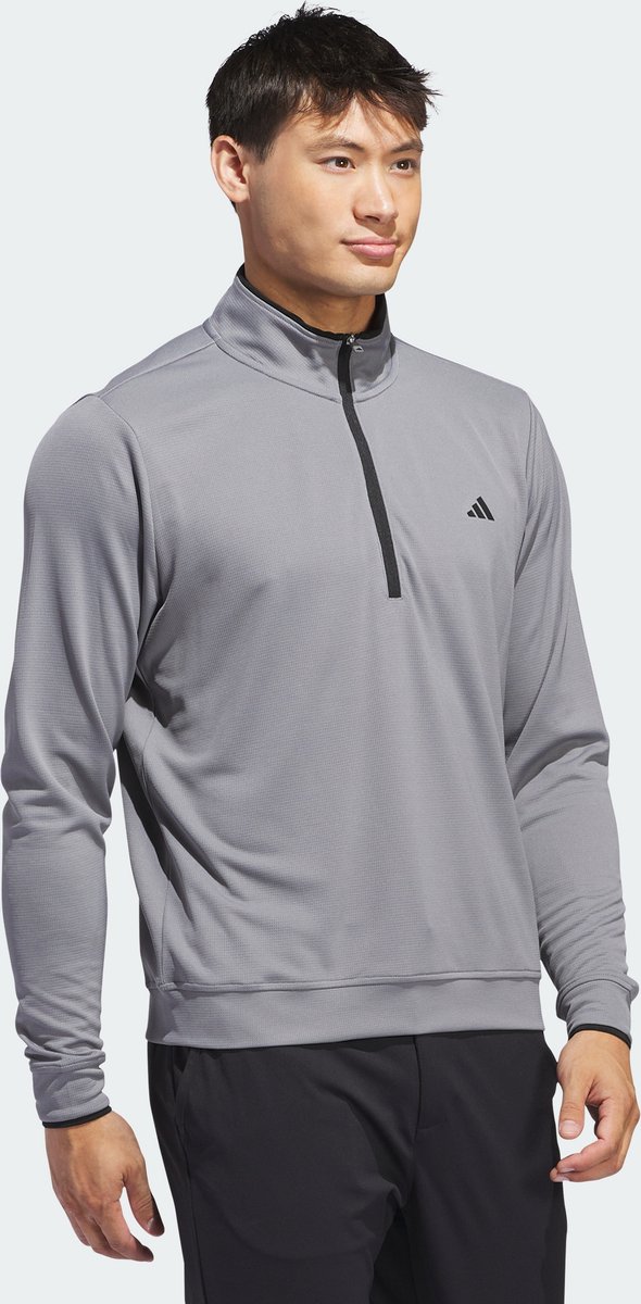 adidas Performance Lichtgewicht Top met Halflange Rits - Heren - Grijs- L van adidas — afbeelding 3