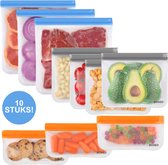 Sacs alimentaires en Siliconen en boîte - 10 pièces - Sac sandwich réutilisable - Sacs alimentaires durables - Boîtes de conservation - Refermables