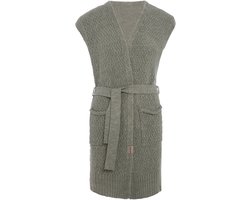 Knit Factory Luna Knit Gilet - Gilet tricoté sans manches - Gilet sans manches pour femme - Urban Green - 36/38