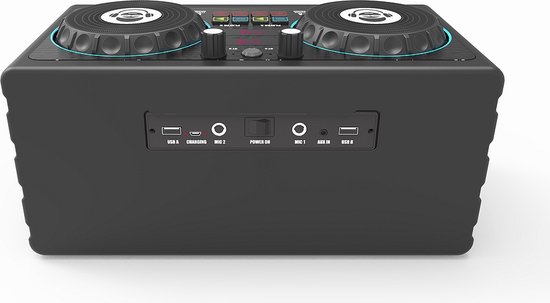 iDance DJ303 Party Speaker - Draadloos - Bluetooth Speaker - DJ Set Draaitafel - 2 Mixers - Karaoke Set - 200 Watt - Diepe Bass - Inclusief Microfoon — afbeelding 2
