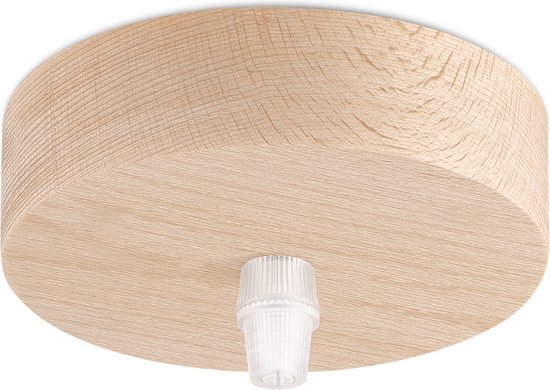 Home Sweet Home - Moderne Plafondkap - Natural - 10*10*5 cm - Rond - 1 Aansluitpunt - Plafondkap voor hanglamp - Wood en Plastic - Voor keuken en woonkamer hanglampen - Geschikt voor hangverlichting