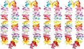 Toppers - Boland Hawaii krans/slinger - 4x - Met LED lichtjes - Tropische/zomerse kleuren mix - Bloemen