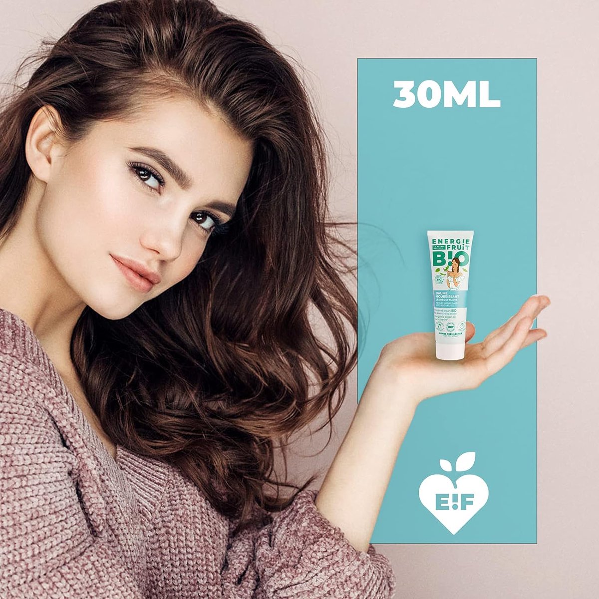 ENERGIE FRUIT | LE Baume Nourrissant Multi-Usage pour les lèvres, mains, visage | Certifié BIO par ECOCERT| Menthe Givrée | Vegan