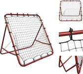 vidaXL Voetbal Rebounder - Rood gepoedercoat - 100x100 cm - 4 verstelbare hoeken - Voetbaldoel