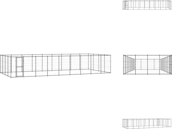 ACAZA Hondenrooster met 4 panelen, kennel voor honden, met deur, hoogte 60 cm, zwart ACAZA Hondenrooster met 4 panelen, kennel voor honden, met deur, hoogte 60 cm, zwart