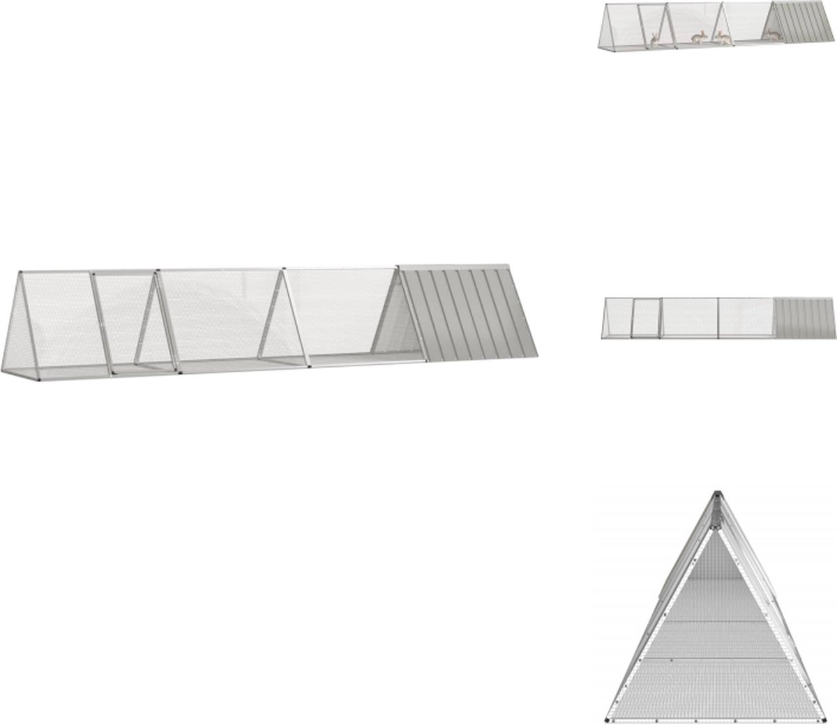 vidaXL Konijnenhok – Konijnenkooi – Gegalvaniseerd staal – Ventilerend ontwerp – Uitbreidingsruimte – Grijs – Hok vidaXL Konijnenhok – Konijnenkooi – Gegalvaniseerd staal – Ventilerend ontwerp – Uitbreidingsruimte – Grijs – Hok