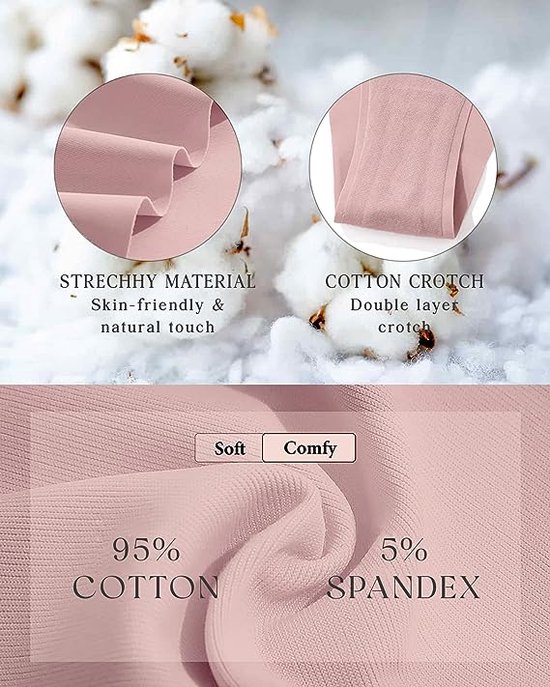 Sous-vêtements pour femmes – Sous-vêtements en coton pour femmes – Culottes pour femmes – Sous-vêtements pour femmes, lot de 6 culottes de bikini douces – Zwart – Taille L