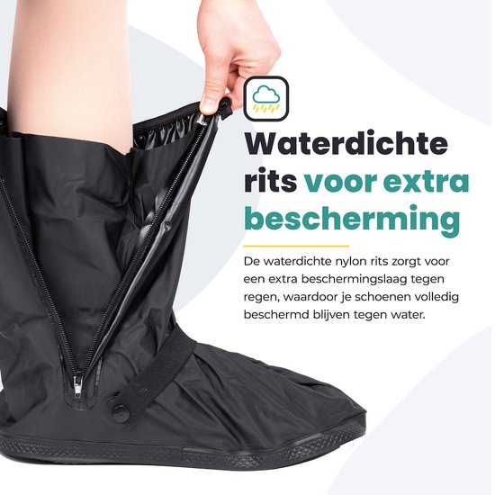 Voltano Overschoenen / Regenschoenen - Maat 43 t/m 45 - Zwart - Waterdicht - Antislip - Herbruikbare Schoenen Overtrekken van Voltano — afbeelding 3