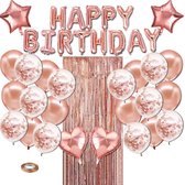 Verjaardag versiering - slingers verjaardag - Happy Birthday Slinger & Ballonnen - Folieballonnen letters - Helium ballonnen - Versiering & decoratie verjaardag - Ballonnen Rose Pink