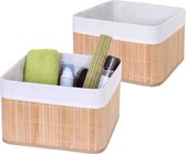 Cosmo Casa Set of 2 storage baskets - Basket storage box - Organization box - Sorting box - Shelf basket - Bamboo - Natural color