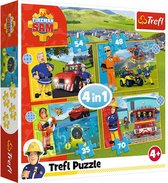 Trefl - Puzzles - "4in1" - Brave Fireman Sam / Prism A&D Fireman Sam