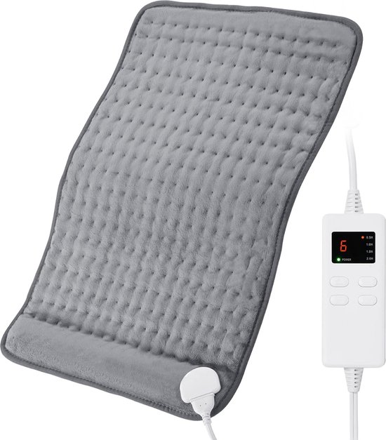 Livano Elektrische Deken - 1 Persoons - Knuffeldeken - Plaid - Bovendeken - Electrische Deken - Verwarmingsdeken - 40x76cm - Grijs