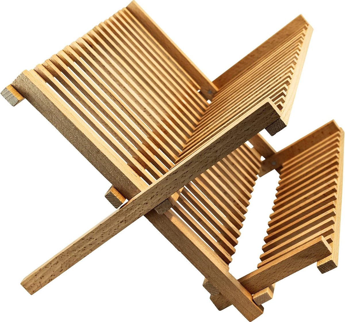 Goedkoopste Afdruiprek voor servies, inklapbaar, afdruiprek van beukenhout, afdruiprek, afdruiprek, afwasdroger, (1 stuk, 40 x 25 x 34 cm), duurzaam in de EU geproduceerd