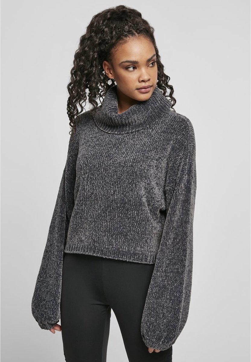 Urban Classics Short Chenille Turtleneck Sweater/trui XS Grijs