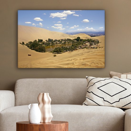 Tableau sur toile Oase au milieu du désert - 90x60 cm - Décoration murale