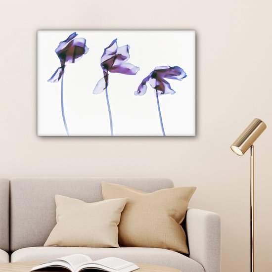 Tableau sur toile Trois Iris - 90x60 cm - Décoration murale