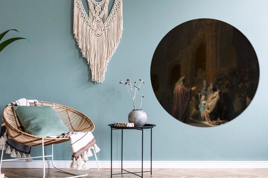 Chant de louange de Siméon - Peinture de Rembrandt van Rijn assiette en plastique cercle mural ⌀ 120 cm