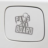Bumpersticker - Paws On Board - 14x12 - Antraciet