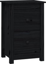 vidaXL-Nachtkastje-40x35x61,5-cm-massief-grenenhout-zwart