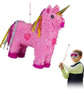 relaxdays pinata eenhoorn roze - ophangen - voor kinderen zelf vullen - verjaardag unicorn