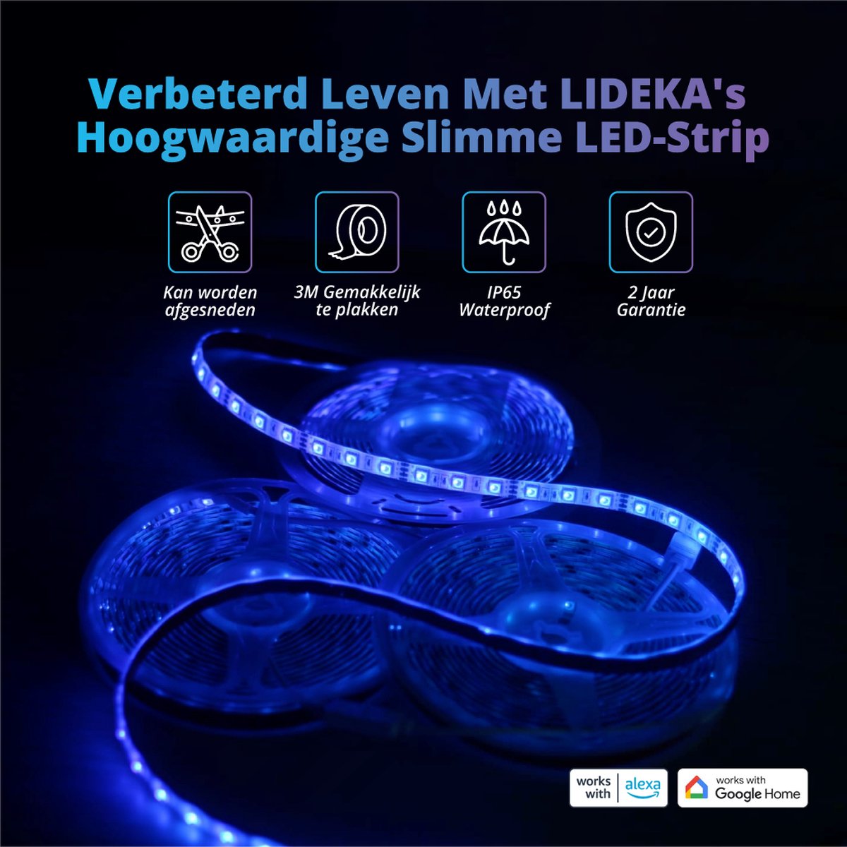 Lideka® - LED strip 7.5 Meter op 1 Rol - Multi color - Dimbaar