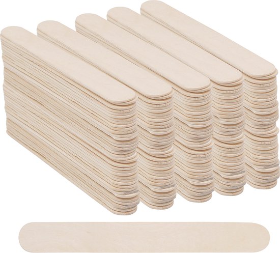 Lot de 50 Bâtonnets de construction en bois, type batonnet à glace, bois  brut non traité, 11,5 cm x 1 cm