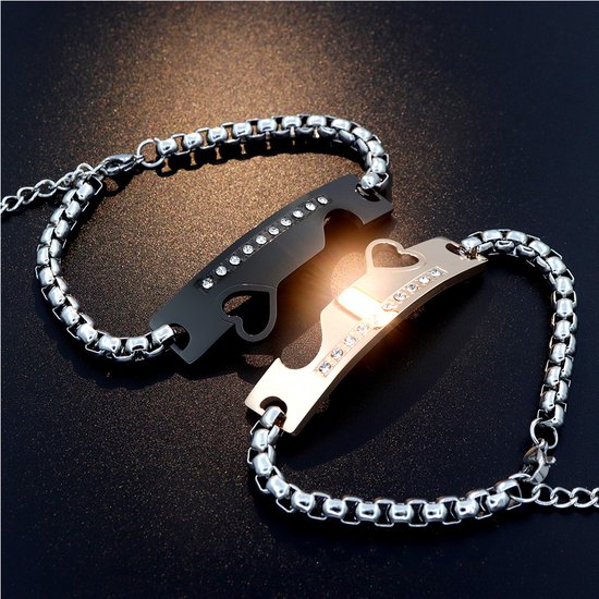 Bracelet Hartjes Set pour Hem et Cheveux - Cadeau d’amour romantique Cadeaux pour hommes - Cadeau de la Saint-Valentin - Saint-Valentin pour les hommes - Cadeau de la Saint-Valentin pour Hem