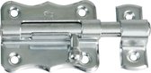 AMIG schuifslot/plaatgrendel -staal - 6 x 4.8 cm - verzinkt - zilver - deur - poort