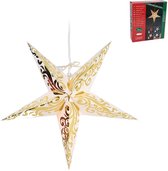 Hangende kerstster Diameter 45 cm - Inclusief Verlichtingskabel - Goud & Wit