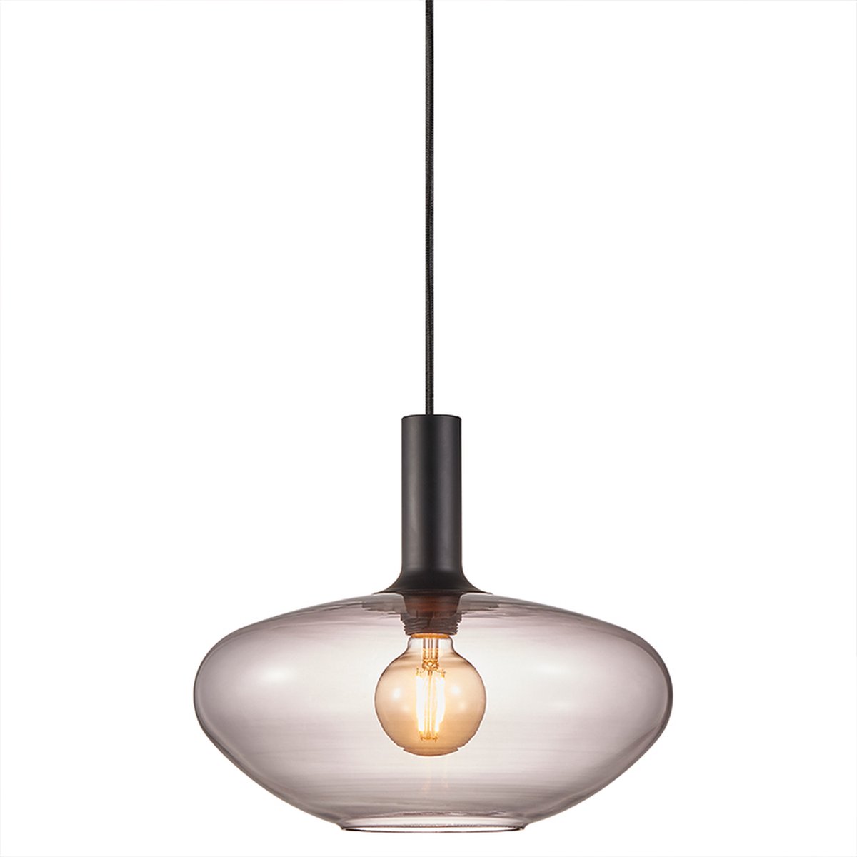 Nordlux hanglamp Alton zwart transparant E27 ø35cm