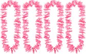 Boland Boland Hawaii krans/slinger - 4x - Tropische kleuren roze - Bloemen hals slingers