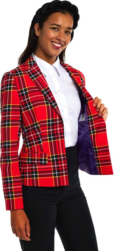 OppoSuits Lumberjackie - Blazer pour femme - Noël de Noël - Rouge - Taille : UE 46