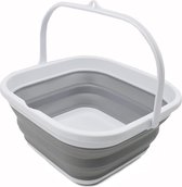 SAMMART Folding Tub (White/Grey, 5.5 L Bucket)