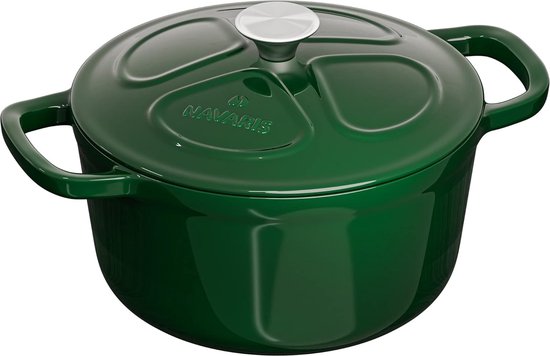 Foto: Gietijzeren pan braadpan kookpan 2 5 l 20 cm braadpan ge mailleerd temperatuurbestendig alle gerechten en kookoppervlakken groen