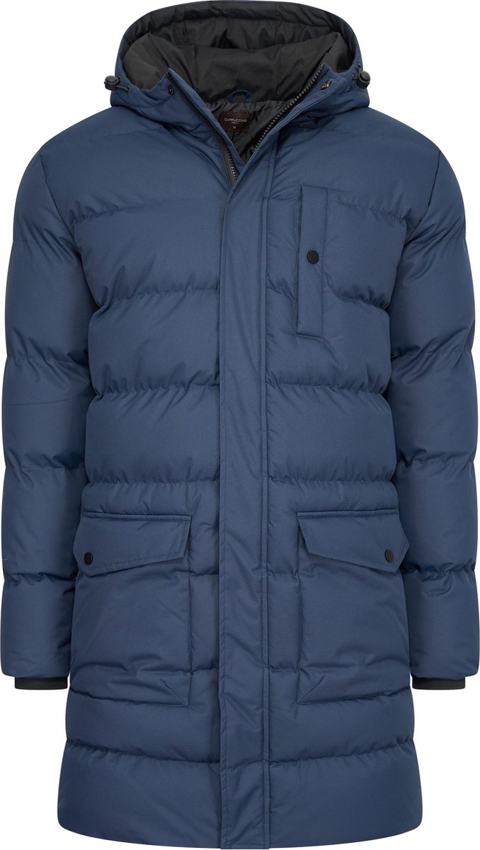 Cappuccino Italia - Heren Jas winter Long Puffer Jacket - Blauw - Maat XXL