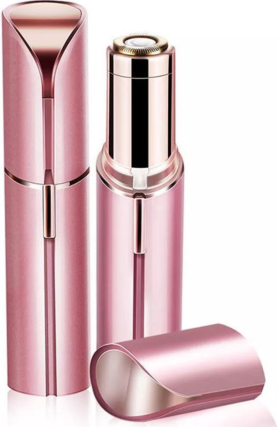 Dames Gezichtshaar Verwijderaar – Mini Lady Shaver – Pijnloze Elektrische Ontharing – Lippenstift Ontwerp – Draagbaar & Oplaadbaar – Rose
