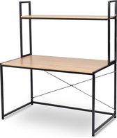 Rootz Computertisch - Bureau - Werkstation - Studietafel - PC-standaard - Gametafel - Werkruimte - Naturel - 120x60x140 cm