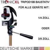 TronicXL TRIPOD 19B 105cm bouwstatief laser nivelleringsapparaat lijnlaser kruislijnlaser geschikt voor Einhell Bosch Dewalt Makita Flex Leica Stanley Meterk Tacklife Huepar Firecore 1/4 - 3/8 inch