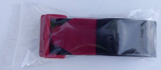 TRU COMPONENTS 690-330-Bag Klittenband Met riem Haak- en lusdeel (l x b) 600 mm x 38 mm Zwart, Rood 2 stuk(s)