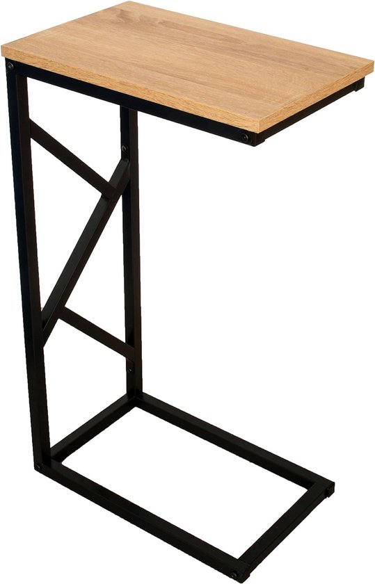 Valora Vierkante Salontafel Set van 2 | Rustiek Blad met Zwart Stalen Frame