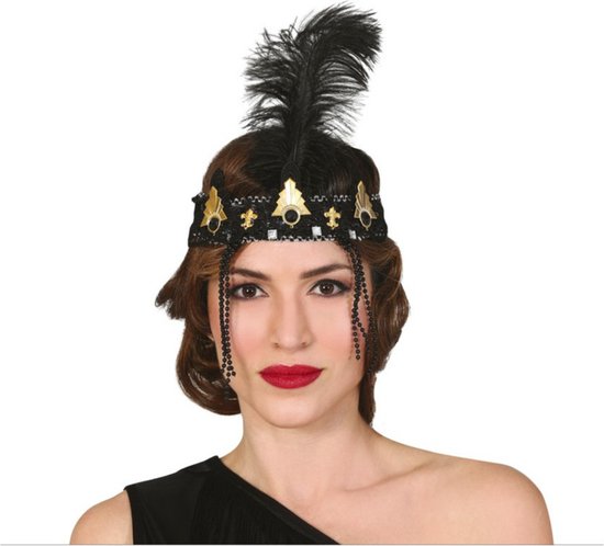 Carnaval verkleed accessoire set - sigarettenhouder/parelketting/hoofdband - charleston/jaren 20 stijl