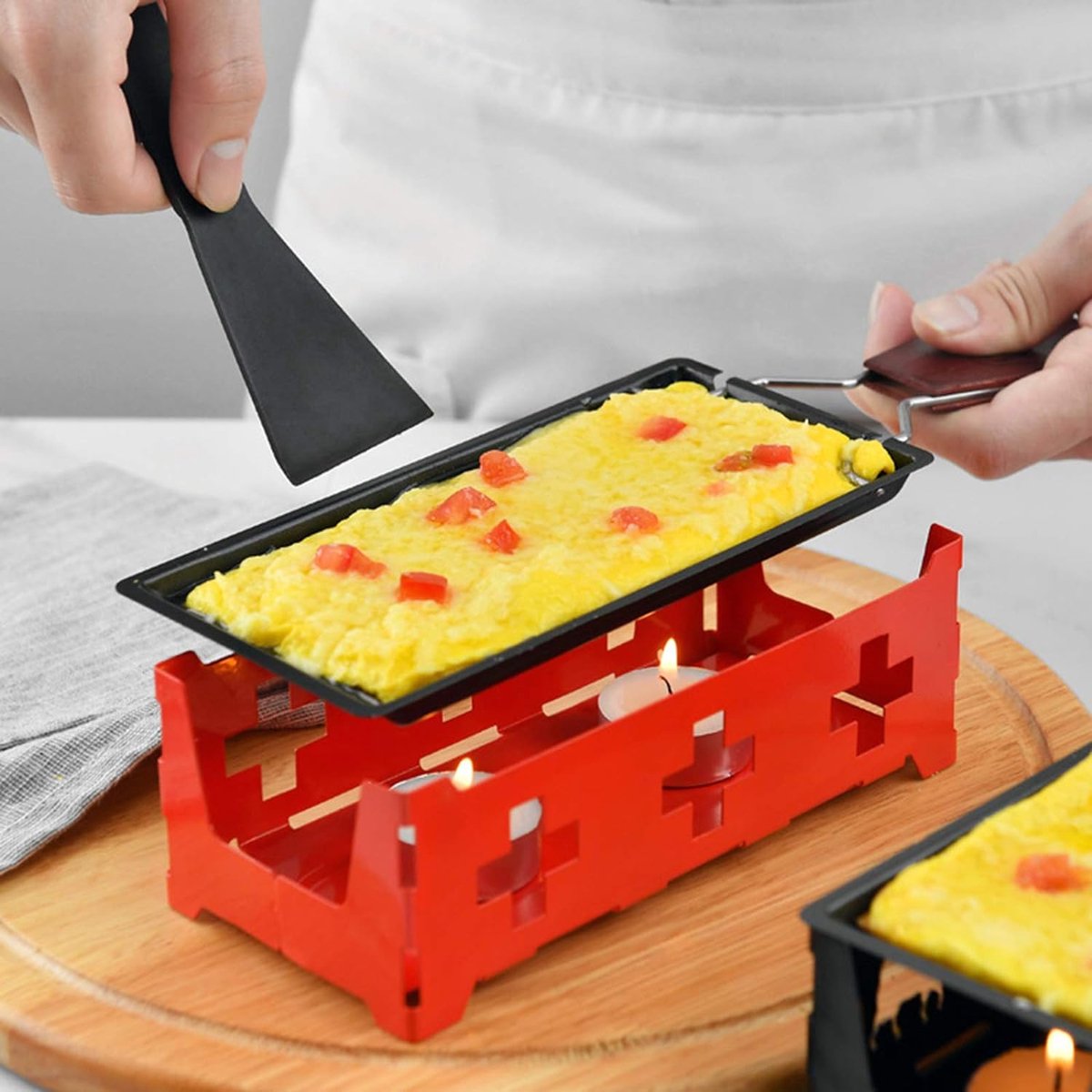 2 personnes, fromage antiadhésif, rôtissoire à raclette, four avec spatule  en silicone