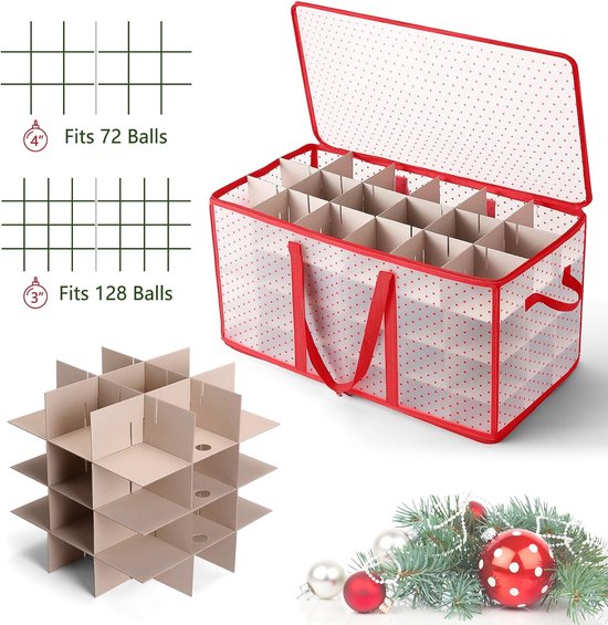 Boîte De Rangement Pour Boules De Noël 1pc, Boîte De Tri Pour Vêtements Et  Divers, Boîte De Rangement En Tissu Non Tissé Pour Boules De Noël - Temu  Belgium