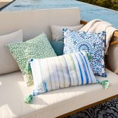 LOBERON Kussen set van 3 Halea blauw/wit
