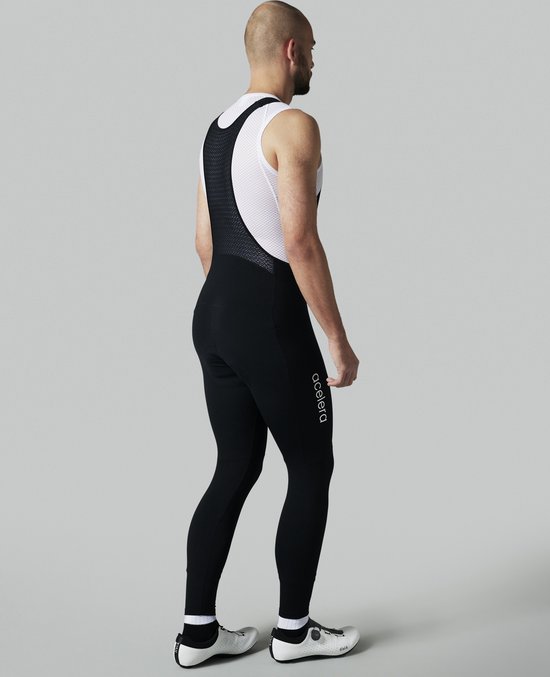 Acelera Intermediate Fietsbroek Lang heren met Zeem en Bretels - Thermo Lange Wielerbroek - Winter Fietsbroek Lang - Zwart - Maat L — afbeelding 3