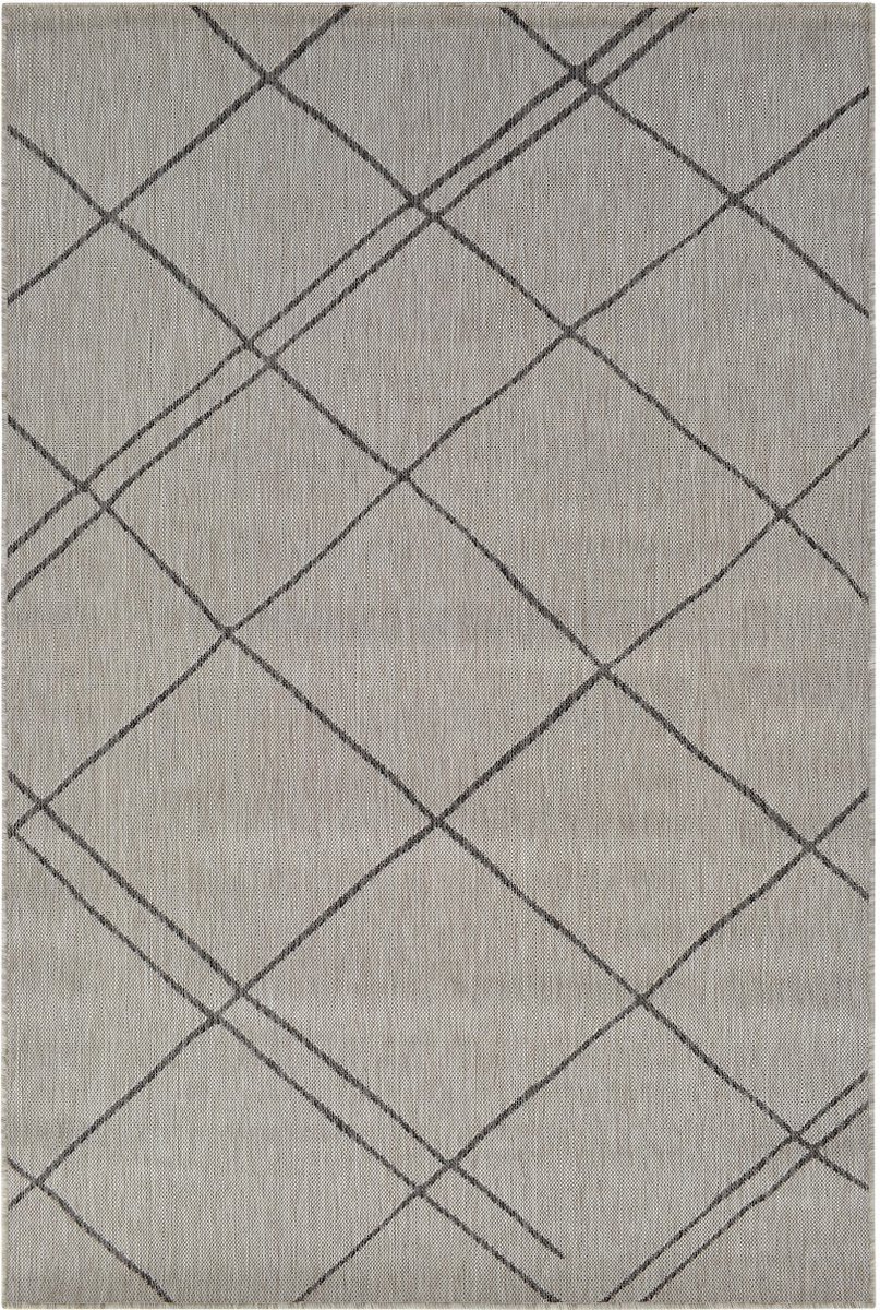 Vercai Rugs Terrace Collectie - Laagpolig Vloerkleed - Tapijt voor Binnen en Buiten - Polypropyleen - Pebble / Grijs - 80x150 cm