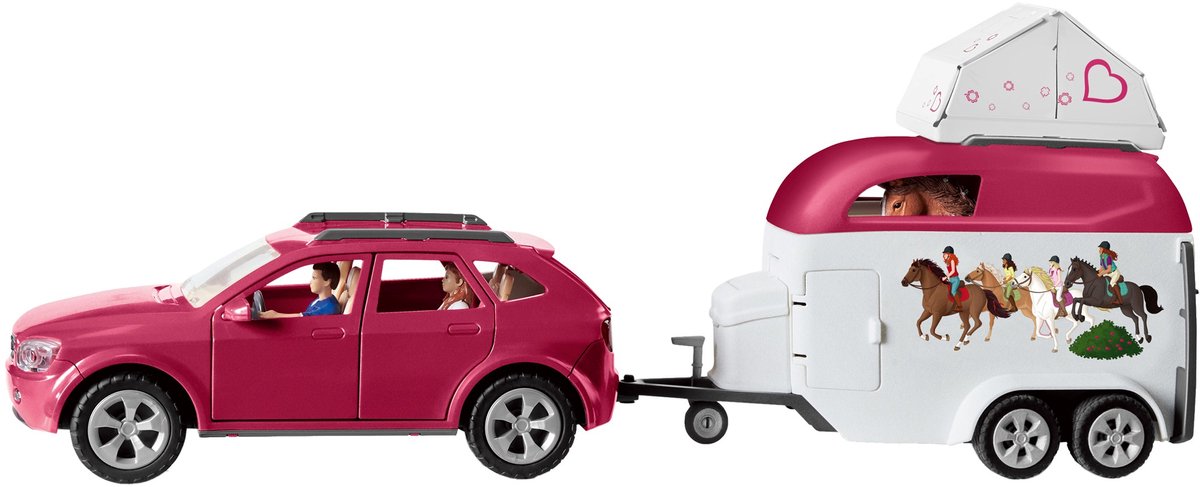 schleich HORSE CLUB Speelfigurenset - Avontuur met auto en paardentrailer - Kinderspeelgoed voor Jongens en Meisjes - 5 tot 12 jaar - 18 Onderdelen - 42535 — afbeelding 14