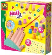 SES - Nail art - nagels lakken - 12 kleuren nagellak - 99 nagelstickers - inclusief penseel en sponsje