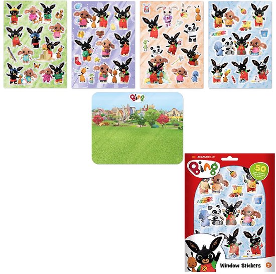 Bing raamstickers, niet permanente verplaatsbare stickers met speelachtergrond - educatief speelgoed junior vanaf 3 jaar - Bambolino Toys