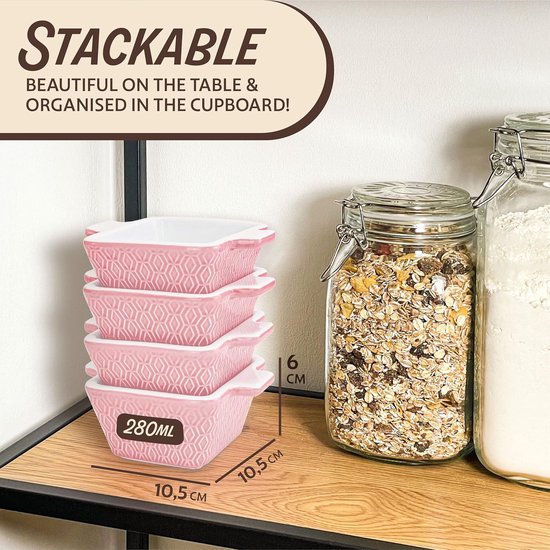 IIRC Kleine keramische oplaufvorm 4-delig set, Mini oplaufvormen set, Lasagne oplaufvorm klein voor oven, heteluchtfriteuse, magnetron (Wit, 26,5 x 14,5 x 5 cm IIRC Kleine keramische oplaufvorm 4-delig set, Mini oplaufvormen set, Lasagne oplaufvorm klein voor oven, heteluchtfriteuse, magnetron (Wit, 26,5 x 14,5 x 5 cm